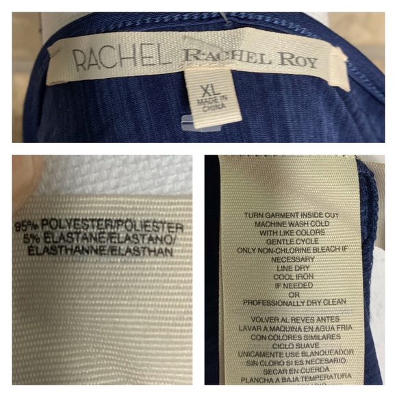 NWOT Rachel Roy Navy Cold Shoulder Crop Top - I54 - Picture 5 of 8